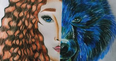بالألوان.. ندى تشارك برسومات فنية وبورتريه يعبر عن موهبتها