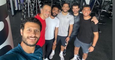 مروان محسن يتدرب مع ثلاثى الأهلى فى الجيم بعد تجديد تعاقده