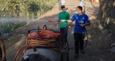 تطهير قرية دمشيت بمدينة طنطا بالجهود الذاتية للوقاية من فيروس كورونا