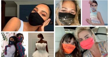 بعبارات تشجيعية ورسومات مبهجة.. مصممو الأزياء العرب يبدعون بتصميم الكمامات