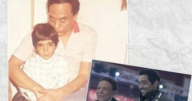 الفرق بينهم عمر.. أحمد فلوكس مع الزعيم عادل إمام فى صورتين بالطفولة والشباب