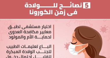 إنفو جراف.. 5 نصائح للولادة فى زمن كورونا