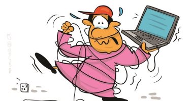 كاريكاتير صحيفة كويتية.. التعليم عن بعد فى وقت الأزمات