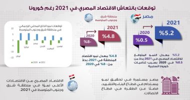 بالإنفوجراف.. 5.2% معدل النمو المتوقع للاقتصاد المصرى فى 2021