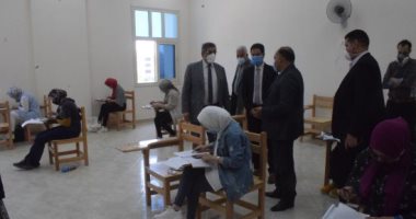 نواب جامعة بنها يتفقدون الامتحانات بكلية التربية الرياضية 