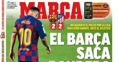 تعثر برشلونة وهدية ريال مدريد الثمينة الأبرز فى صحف العالم.. صور