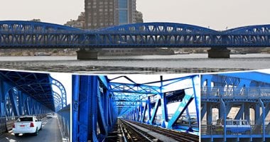 كوبرى إمبابة للسكة الحديد يسترد جماله وبريقه بعد 128 عاما على إنشائه.. وزارة النقل تنفذ مشروع ترميمه ورفع كفاءته وتطويره بتكلفة 40 مليون جنيه.. الكوبرى الأثرى مخصص لحركة مسير قطارات الصعيد وخط المناشى.. صور