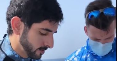 ولى عهد دبى فى مغامرة تنتهى بغنيمة كبيرة من الأسماك.. صور