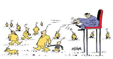 كاريكاتير صحيفة عمانية.. شركات التواصل الاجتماعى تتحكم فى العقول   