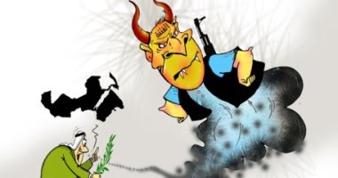 كاريكاتير صحيفة إماراتية.. رأس الفتنة يجتهد لتقسيم الوطن العربى 