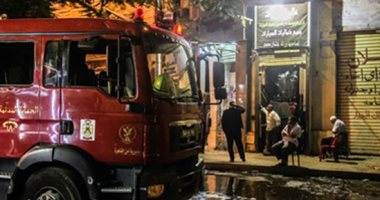 المعمل الجنائى ينتقل لموقع حريق مخزن أحذية بفيصل لكشف ملابساته وتقدير الخسائر