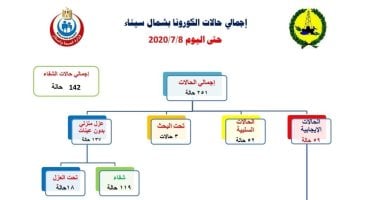 صحة شمال سيناء: تسجيل 12 حالة وفاة بكورونا 