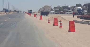 مرور البحر الأحمر تنفذ حارة خاصة بمركبات النقل على الطرق للحد من الحوادث..صور 