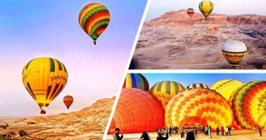 الغاء تحليق رحلات البالون الطائر فى البر الغربى بالأقصر لضعف الرؤية فى السماء 