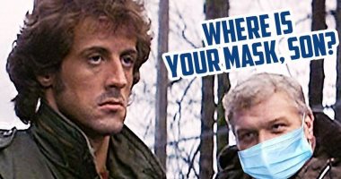 ترامب الأبن يسخر من ارتداء الكمامة الطبية بصورة من فيلم First Blood لـ "رامبو"