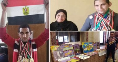 صور.. "سعيد" بطل من ذوى الهمم تحدى إعاقته وأصبح بطلا فى ألعاب القوى.. حاصل على 71 ميدالية ومحافظة الغربية كرمه.. والدته: فخورة بابنى جدا وكان السبب فى اختيارى الأم المثالية لعامى 2017 و2020
