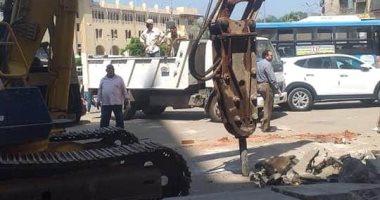 صور.. بدء أعمال تطوير ميدان المحطة بمدينة طنطا