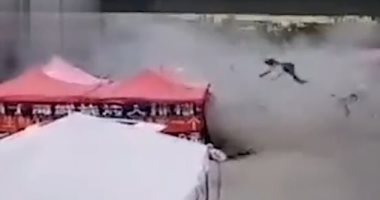 انفجار غازى ضخم يهز مطعم صينى أثناء إفطار الزبائن ولا وفيات.. فيديو