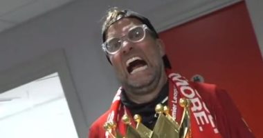 شاهد.. فرحة جنونية لـ يورجن كلوب بعد تتويج ليفربول بالدوري الإنجليزي