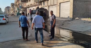 استمرار أعمال الرصف بشوارع مدينة العريش بشمال سيناء