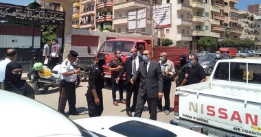 محافظ كفرالشيخ يمنع دخول سيارات النقل نهاراً بدسوق ويغلق 20 محلاً مخالفاً