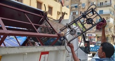حملات إزالة للإشغالات والتعديات على حرم الطريق بشوارع حى ثان طنطا
