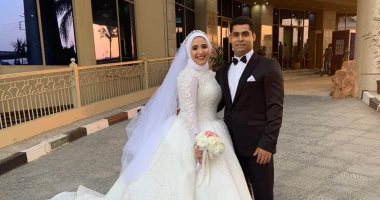 محمد إيهاب بطل رفع الأثقال يحتفل بزفافه