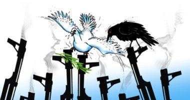 كاريكاتير صحيفة سعودية.. استخدام السلاح يدمر السلام حول العالم 