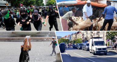 صور..العالم هذا المساء..عصابة تنفذ هجوما مسلحا على أحد متاجر برلين.. المسلمون حول العالم يذبحون الأضاحى..ناشطات فى المكسيك يشتبكن مع الشرطة للاعتراض على قرار تجريم الإجهاض..أوروبيون يهربون إلى الشواطئ بسبب الحر