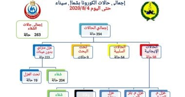 شمال سيناء تواصل تسجيل صفر إصابات جديدة بكورونا