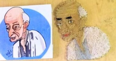 "كرستين" تكرم طبيب الغلابة بلوحة لملامحه المصرية الأصيلة مصنوعة من الخيط