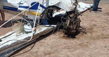 أول صورة لسقوط طائرة خاصة فى مهبط مطار الجونة بالغردقة