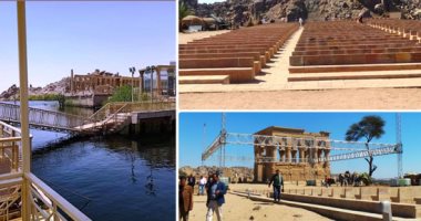 "درة النيل" بأسوان تتزين لاستقبال السائحين الموسم الشتوى المقبل.. مشروع لتطوير الجزيرة الأثرية ومعبد فيلة بـ9 ملايين جنيه.. والمكان شهد تزيين جدران المعبد ضوئيا بعلم الصين تضامنا معها خلال جائحة كورونا.. صور