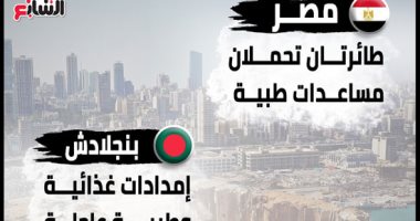 انفوجراف.. بعد انفجار بيروت.. دول ومنظمات تدعم لبنان