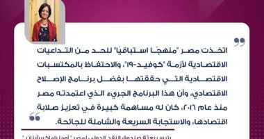 إنفوجراف.. رئيس بعثة النقد الدولي تشيد بنجاح مصر في مختلف القطاعات  