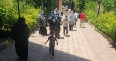 سيدات الفيوم يصطحبن أطفالهن للمشاركة فى انتخابات الشيوخ.. صور