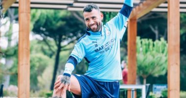ضحك وتفاؤل بتدريبات مانشستر سيتي فى لشبونة قبل مواجهة ليون بدوري الأبطال