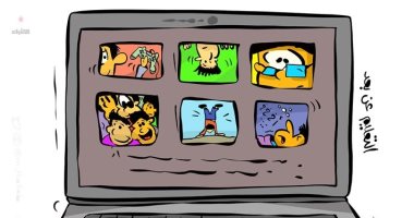 كاريكاتير صحيفة كويتية يسلط الضوء على التعليم عن بعد