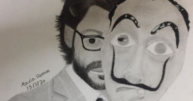 الطفلة "ماريا" تشارك صحافة المواطن بصورة تبرز موهبتها فى الرسم بالفحم