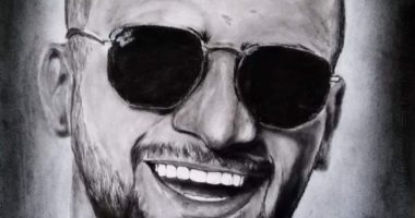 "خالد" من بورسعيد يشارك برسمة للشاب الراحل مصطفى حفناوى 