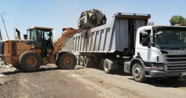 حملات مكثفة لرفع تراكمات القمامة بمدينة كوم أمبو فى أسوان.. صور 