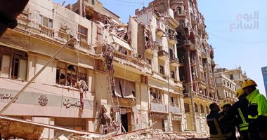 تحويلات مرورية بشارع قصر النيل لحين رفع ركام العقار المنهار