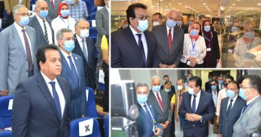 صور.. وزير التعليم العالى فى زيارة لجامعة الإسكندرية.. افتتاح تطوير كلية الطب بقيمه 65 مليون جنيه ومركز السموم بـ5 ملايين جنيه.. وافتتاح مدرج كلية الحقوق.. ويؤكد: المستشفيات الجامعية تشهد طفرة فى تطوير الأجهزة
