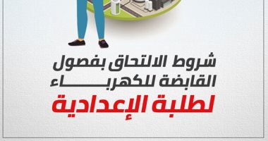 إنفو جراف.. شروط الالتحاق بفصول القابضة للكهرباء لطلبة الإعدادية