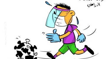 كاريكاتير صحيفة كويتية.. كورونا مازال يهدد النشاط الرياضى