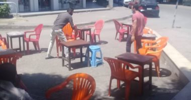 رفع إشغالات وغلق وتشميع كافيهات مخالفة بالمعادى وطرة جنوب القاهرة
