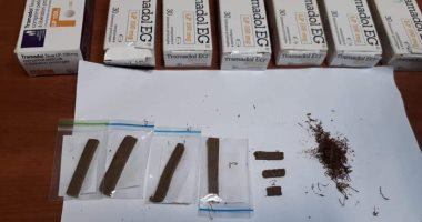 جمارك مطار القاهرة تضبط محاولة تهريب أقراص ترامادول وقطع حشيش