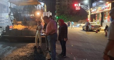 مجلس مدينة المحلة يستكمل أعمال رصف شارع شكرى القوتلى بعد انتهاء أعمال التطوير