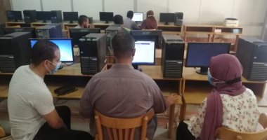 تنسيق الجامعات 2020.. إجراءات احترازية ضد كورونا بمعامل تنسيق جامعة حلوان.. صور