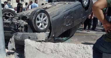 إصابة شخصين إثر حادث تصادم 3 سيارات بكوبرى أكتوبر  